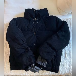SAM. Sophia Black Velvet Puffer Jacket Size Medium